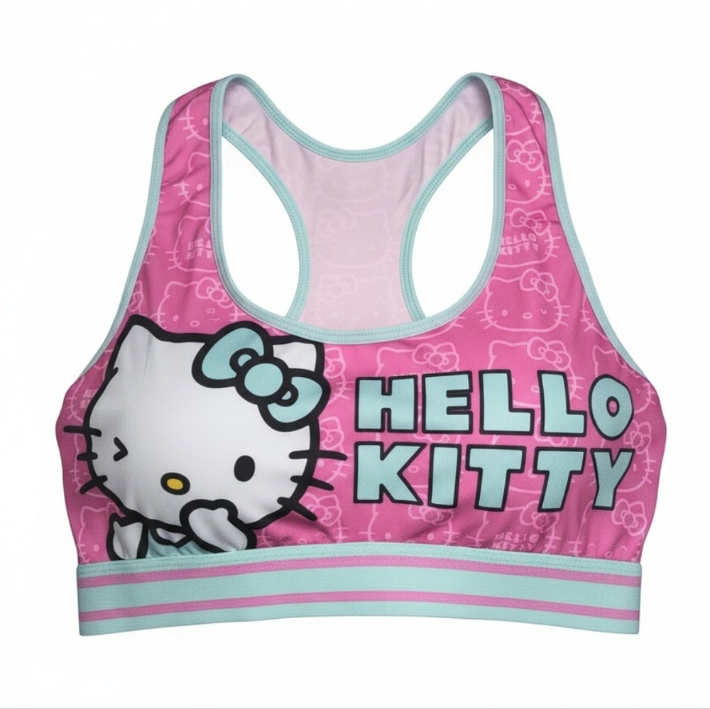 Hello Kitty By Sanrio Fuchsia Pink Yoga Athletic Sports Bra L